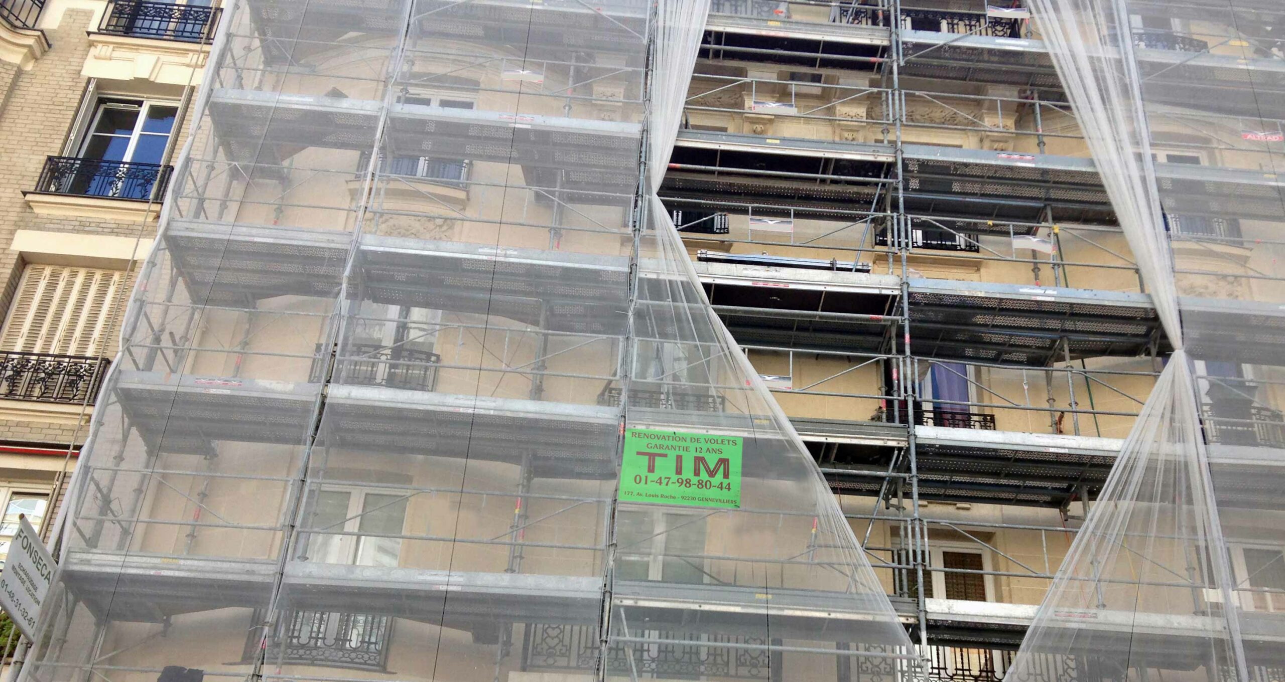 suivi de chantier de rénovation de volets métalliques en région parisienne